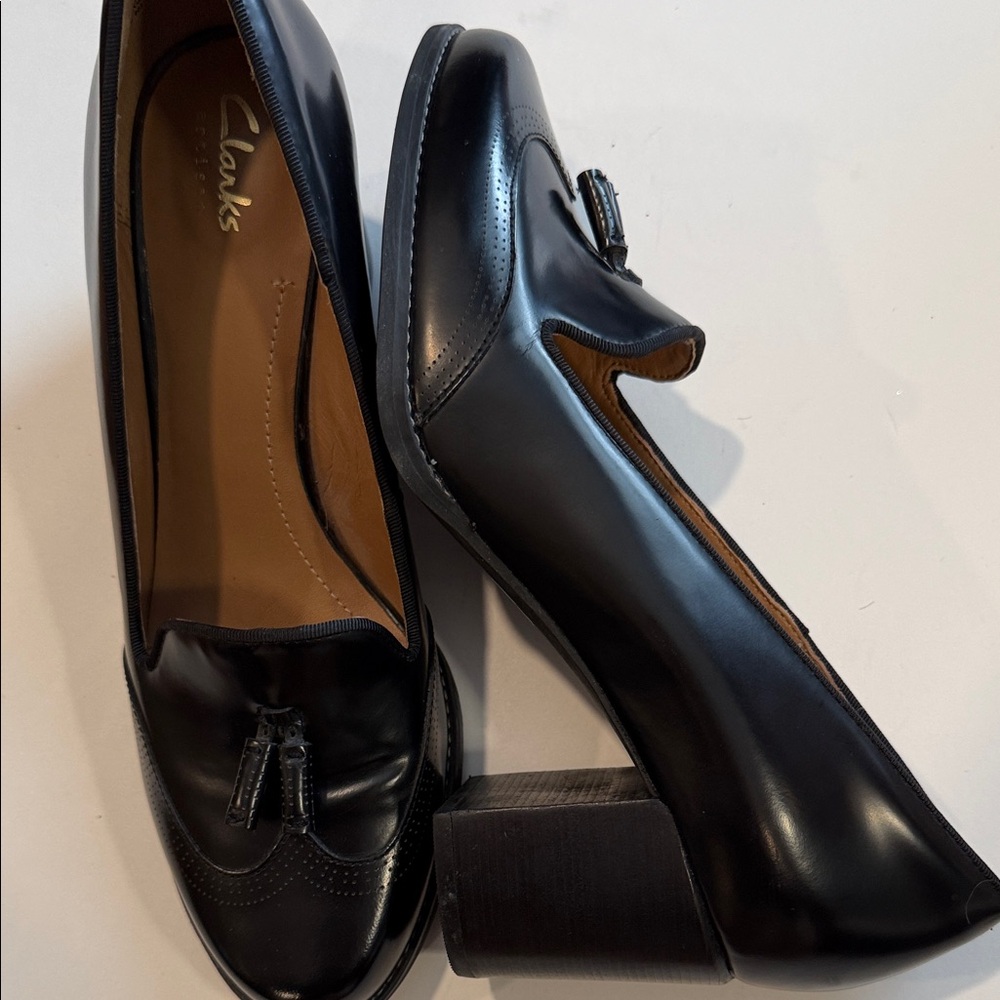Clarks Artisan Tara Rosie Pump Women's Black Leather - Picture 5 of 10
